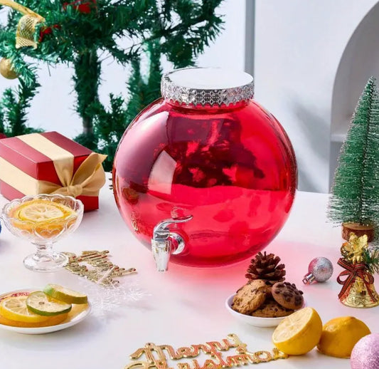 “Holiday Glass Ornament” 1.5-Gallon Beverage Dispenser