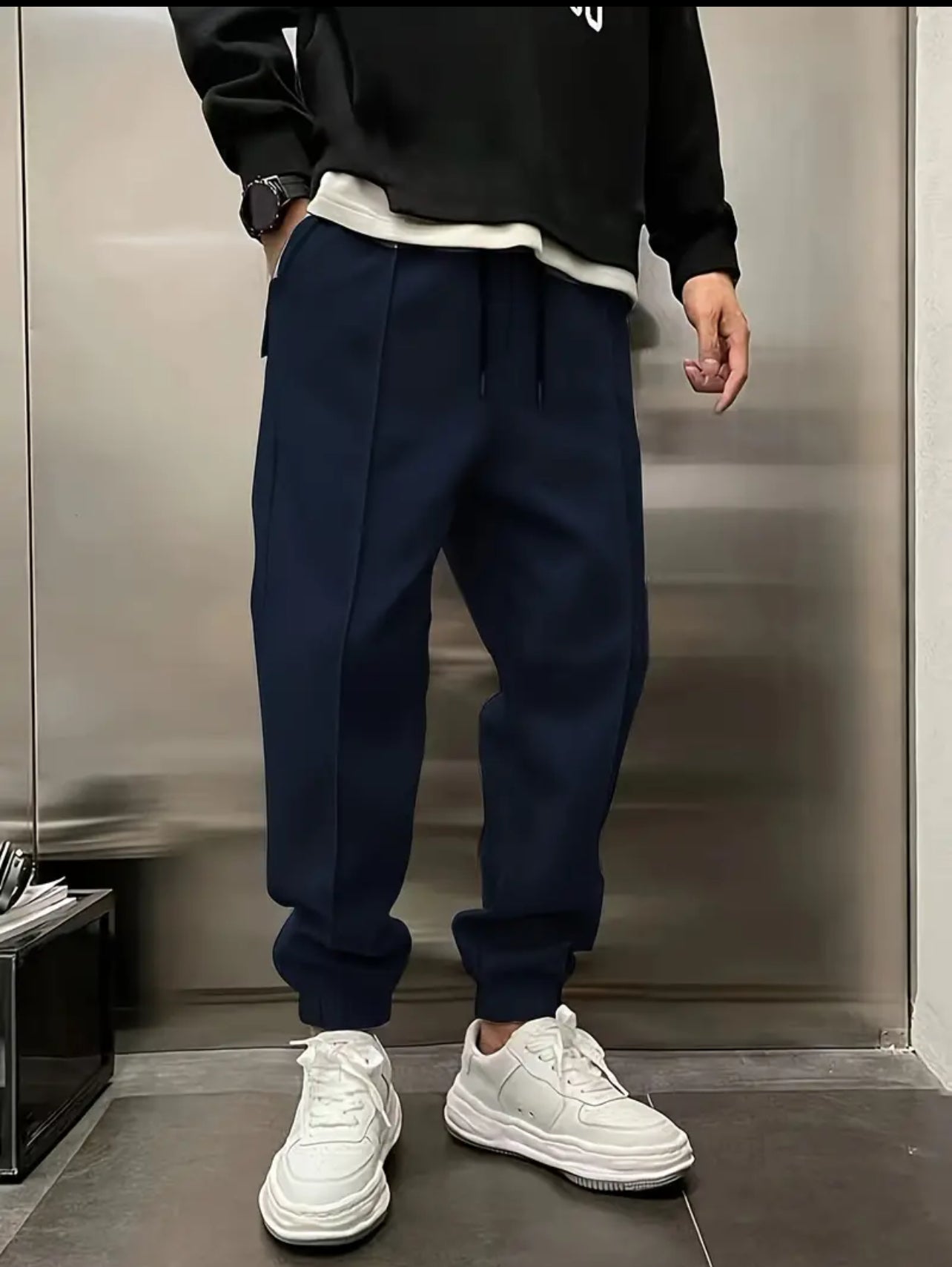 Drawstring Sweatpants Loose Fit Pants, Men's Casual Joggers