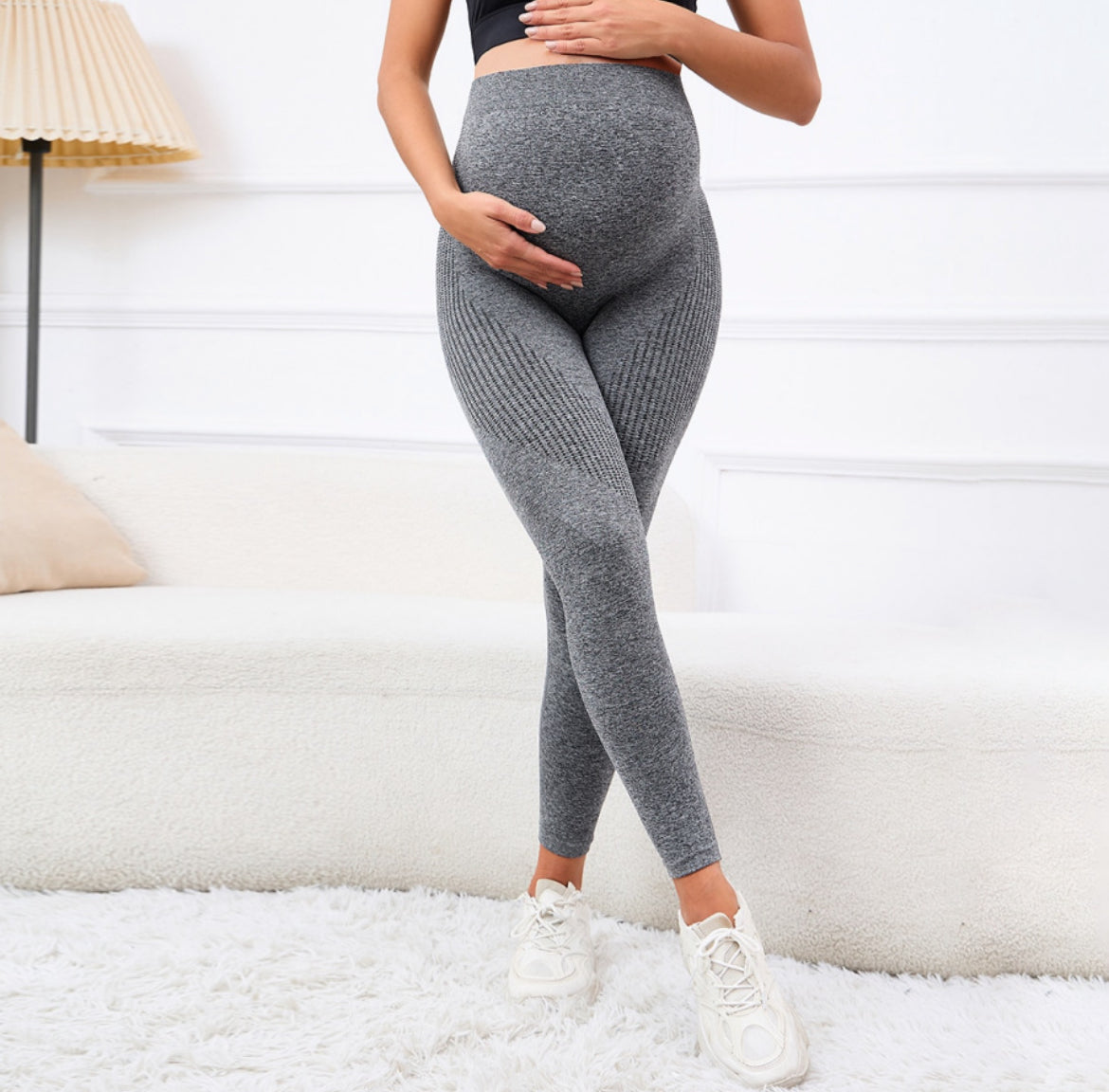 Elastic High Waist Maternity Leggings, Support Postpartum Body Shaper