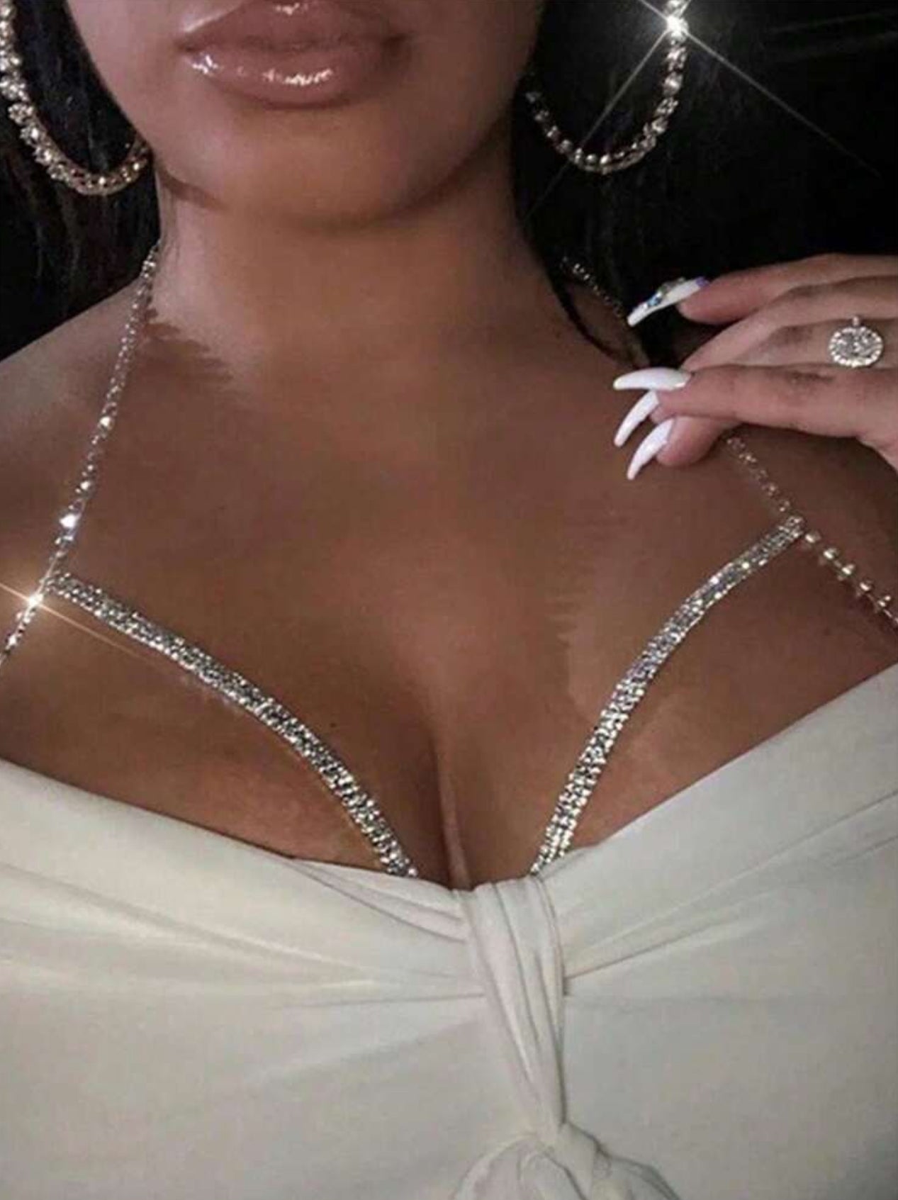 Sexy Rhinestone’s Bra Chain Accessory, Women’s