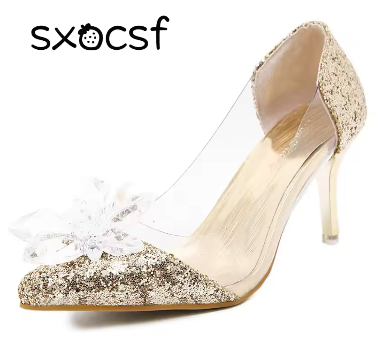 “Rhinestone Butterfly” Thin Heel Crystal Shoes