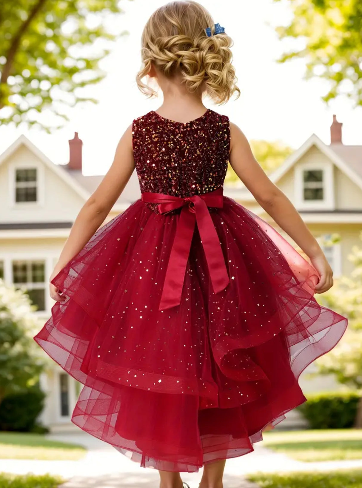 Sequin Sparkle Dazzle Princess Dress With Train