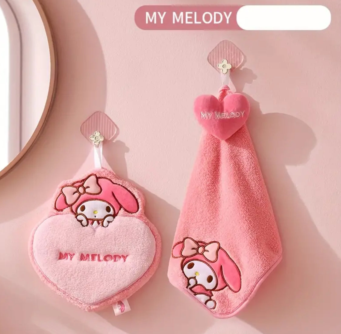 Sanrio “Hello Kitty & Friends” Hanging Coral Velvet Hand Towel