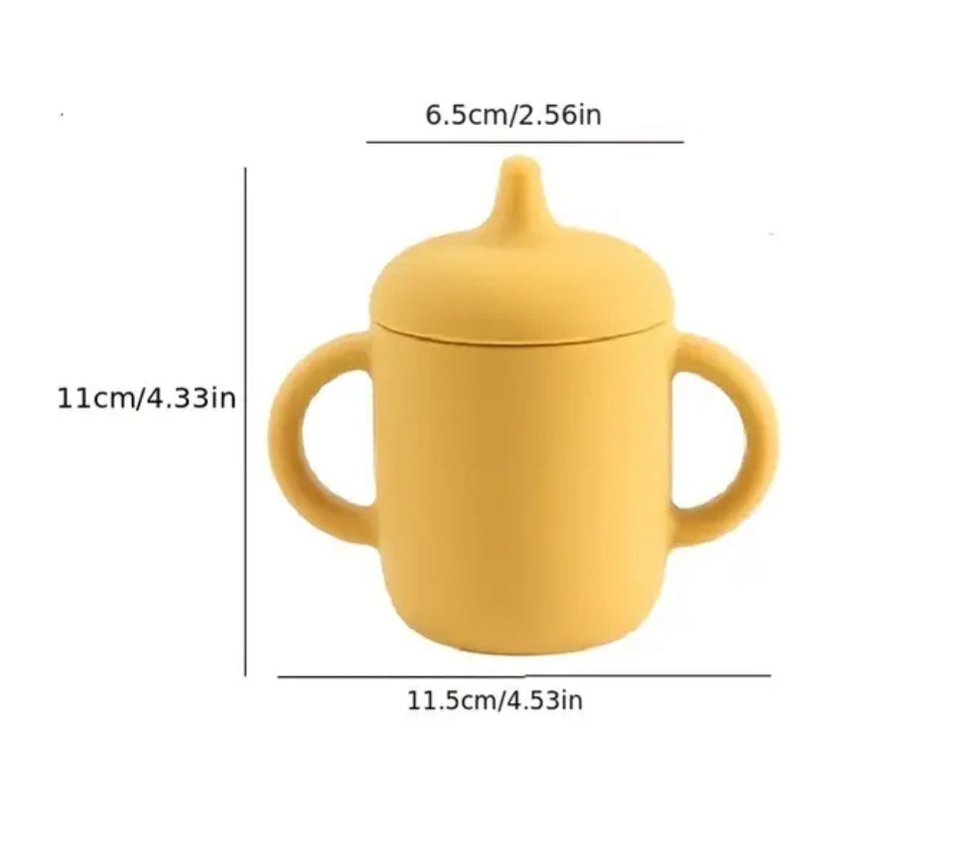 1pc 5oz/150ml Silicone Straw Cup, Baby Training Cup With Soft Nozzle And Handle, Anti-drop And Leak Proof Water Cup Suitable For Infants