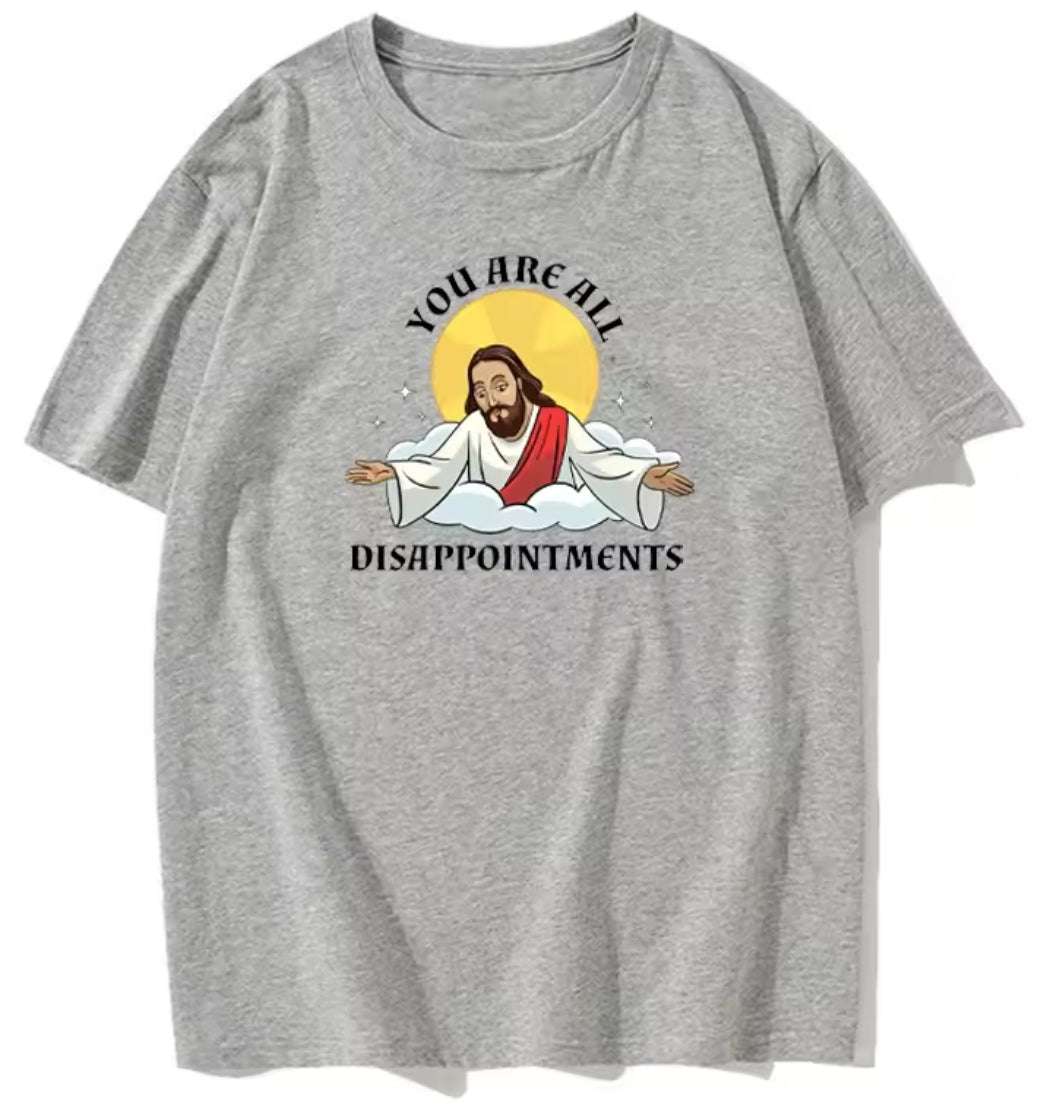 Meme de Jesucristo “decepcionado”, camiseta de talla masculina, varias opciones de color