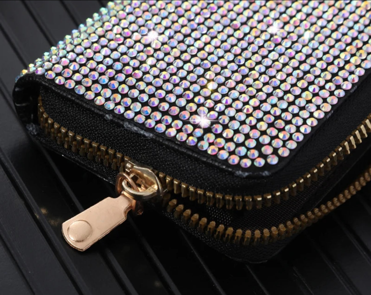 Women Card Storage Bag Stylish Coin Purse Rhinestone Small Wallet for Women Zipper Change Card Holder Wallets