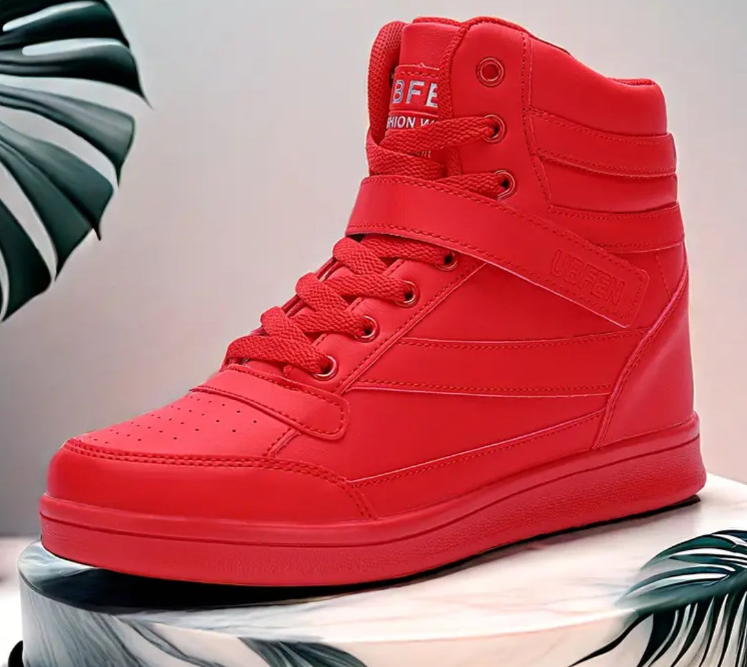 “Retro 80s” Women’s High Tops, Vibrant Color Wedge Heel Sneakers