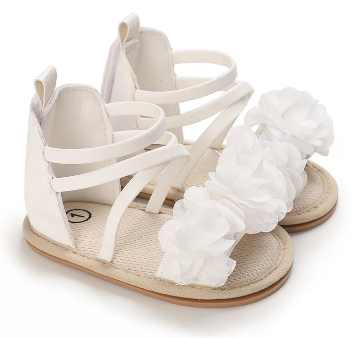 Baby Girl Fashion Sandals, Soft Rubber Sole Anti-Slip, Flower Lace 0-18M, Glam ✨ Babies Collection