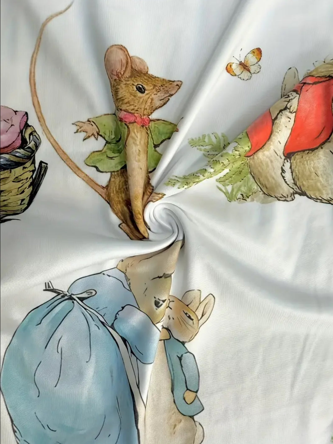 Vintage “Peter Rabbit” Print Wide Leg Casual, Stretchy Women’s Pajamas Pants