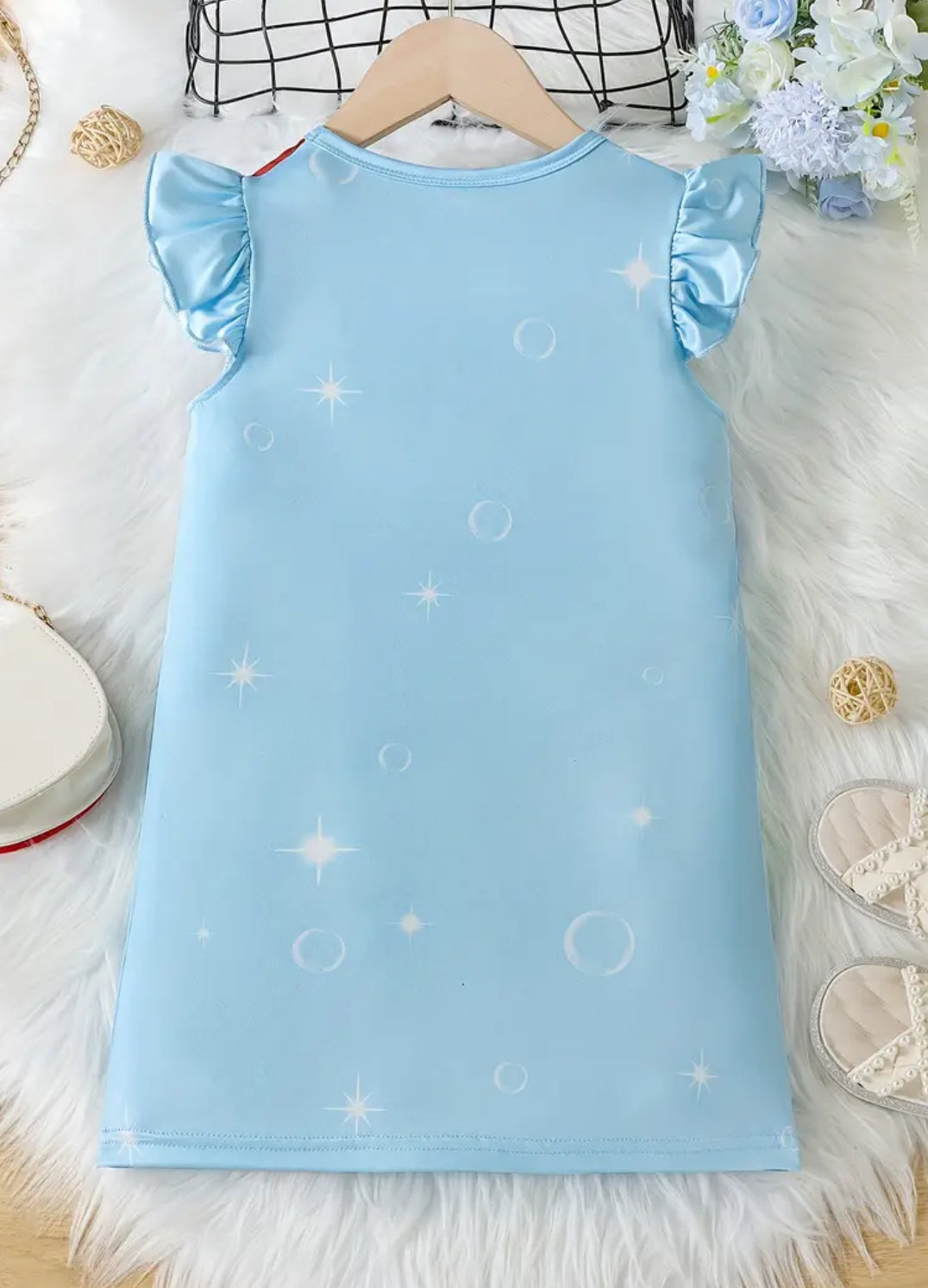 Little Mermaid Flutter Trim Crew Neck Pajama