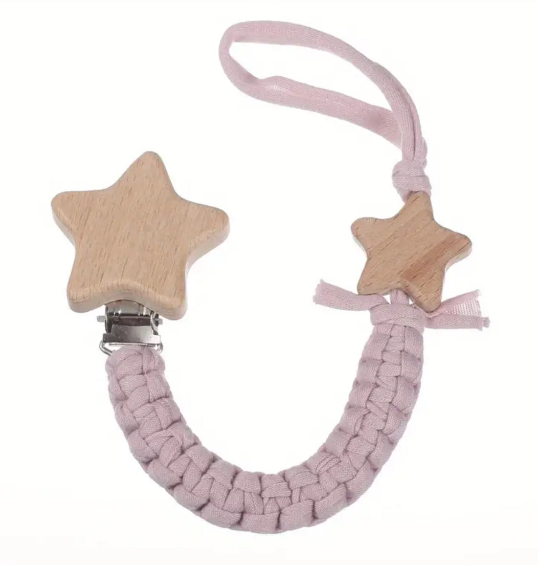 Cadena para chupete con forma de estrella, tejida a mano, 1 pieza Twinkle