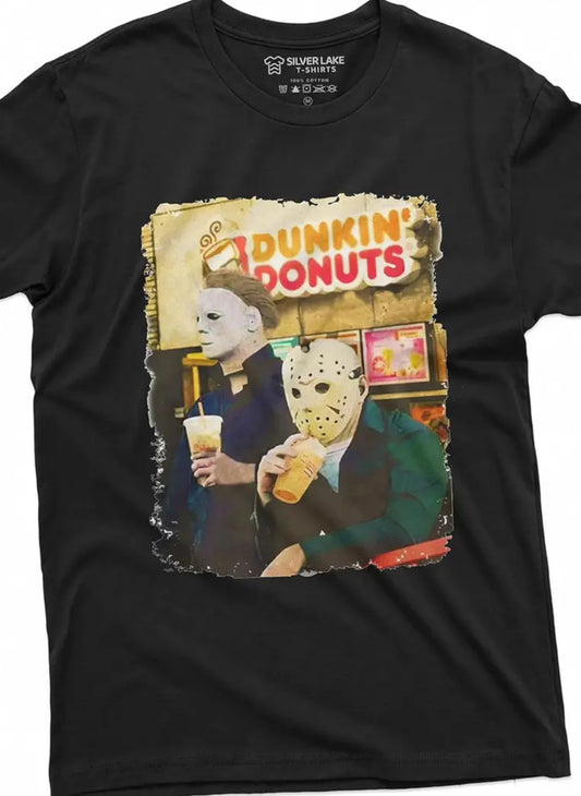 Camiseta inspirada en la película de Halloween Michael &amp; Jason, camiseta para hombre