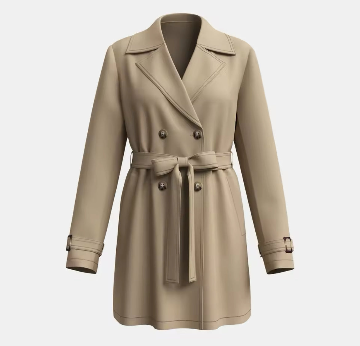 Lightweight Double Breasted Lapel Fashion Lightweight Trench Coat