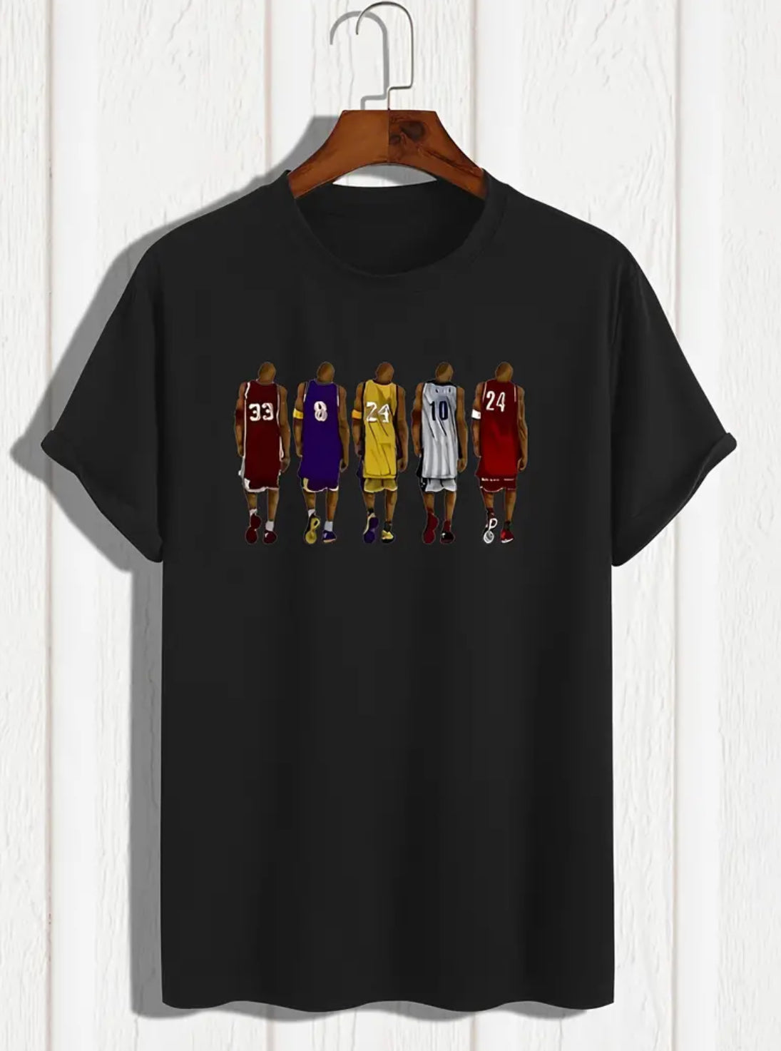 “Baller” 🏀 Camiseta de manga corta con gráficos de jugadores de baloncesto para hombre, hasta 2XL