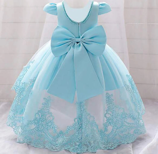 Toddler Princess Bow Tulle 1st Birthday Gown