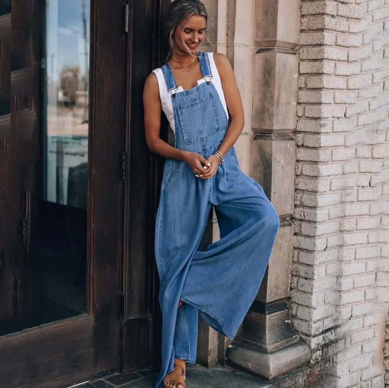 “Story” Loose Wide-Leg, With Pocket High-Waist Jumpsuits