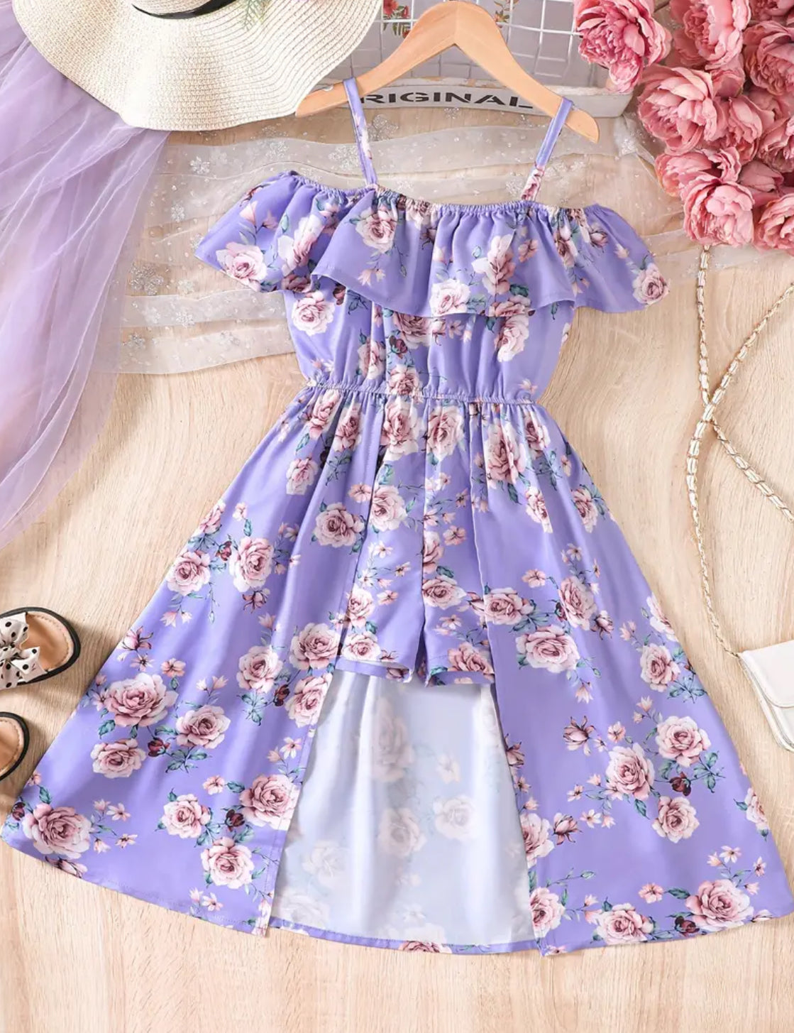 “Charming Summer” Floral Girls' Jumpsuit