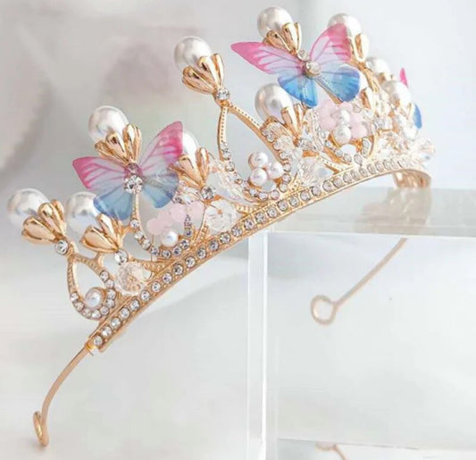 Butterflies & Pearls Crystal Princess Tiaras