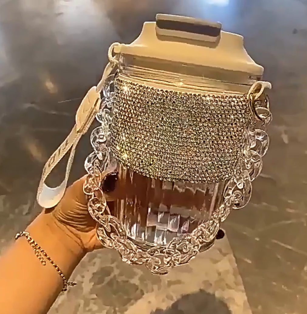 Luxury ‘Diva Rhinestone’ Large Capacity Portable Water Cup