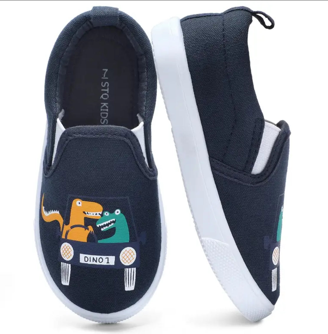 “Sharks, Monsters & Friends” Low Top Canvas Shoes For Boys, Lightweight Non-slip Sneakers