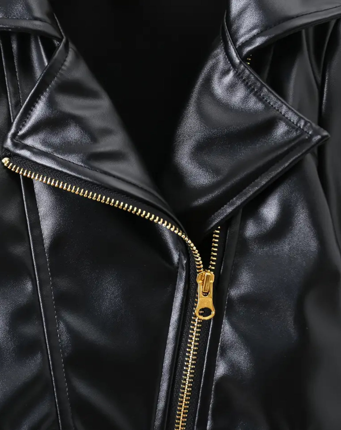 Youth, Solid PU Leather, Lapel Collar Jacket