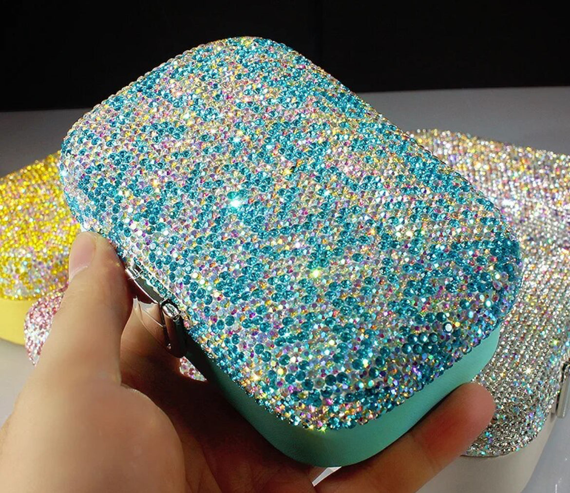 Luxury Rhinestones Jewelry Box, Portable