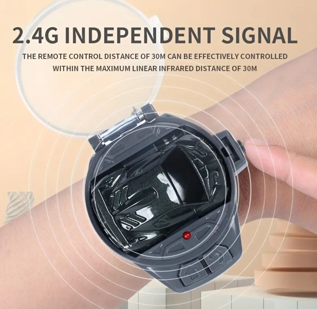 Mini Remote Control Car Watch Toy 2.4 GHz, Wrist Racing Watch, USB Charging Remote Control Interactive Toy Car