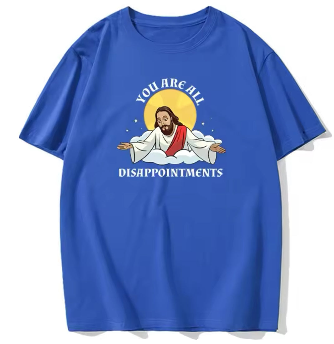 Meme de Jesucristo “decepcionado”, camiseta de talla masculina, varias opciones de color