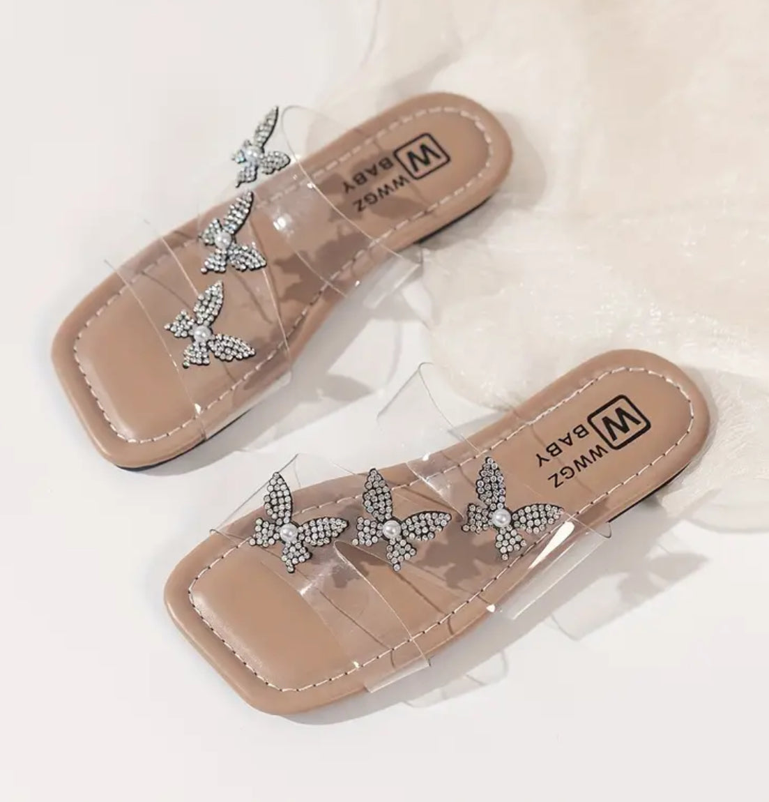 “Rhinestone Butterflies” Open Toe Sandals For Girls