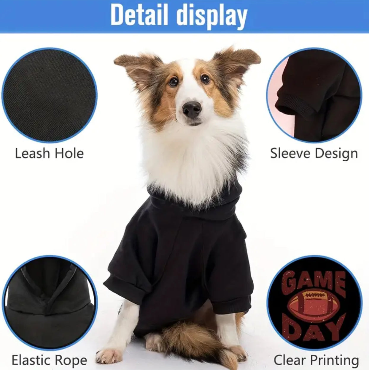 1pc "Game Day" Hoodie For Dogs, Pets