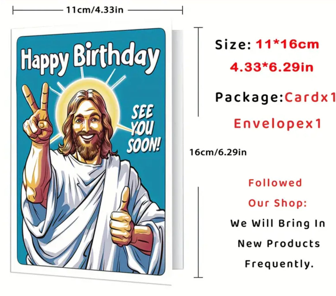 1pc, See You Soon, Funny Birthday Card With Envelope, 6.3*4.33in