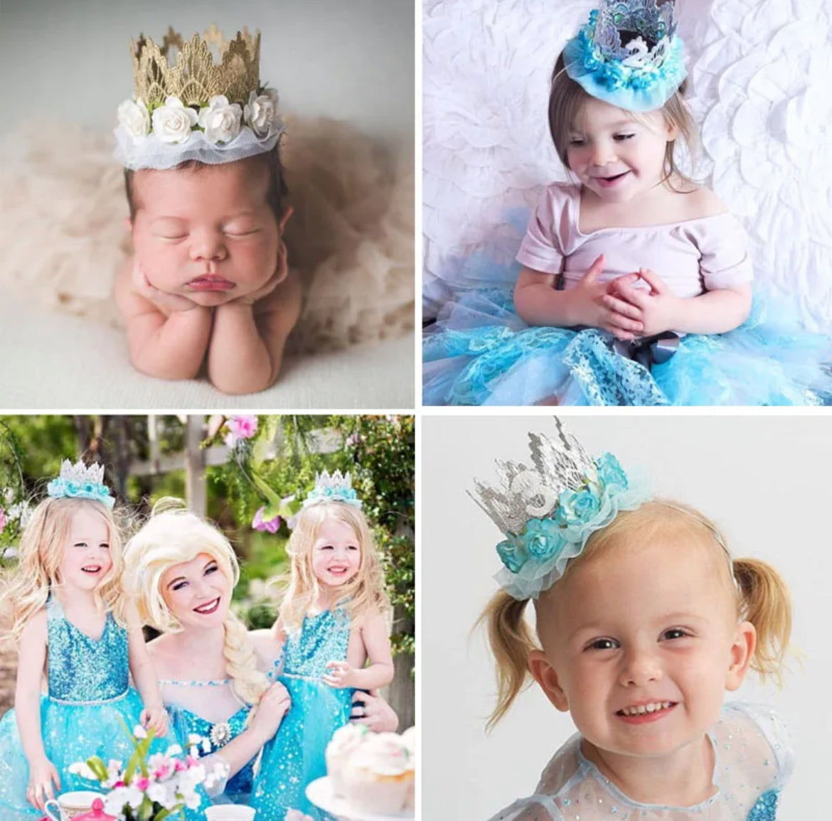 1st Birthday Crown, Flower Princess Headband