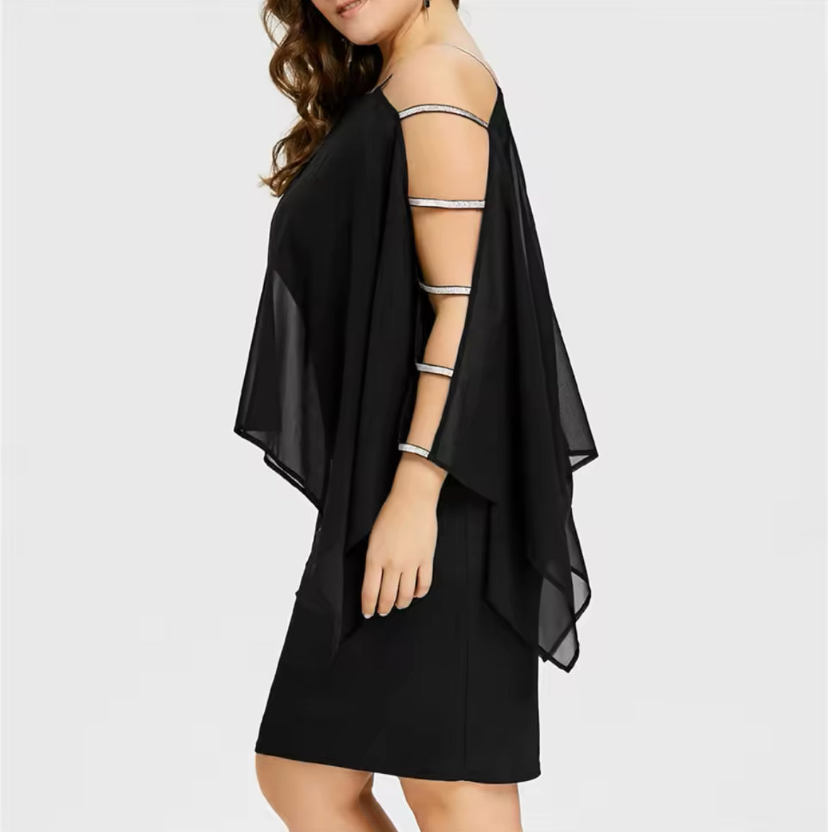 ‘Leslie’ 1XL to 4XL | Lace Swing Half Sleeve- Off Shoulder Cocktail Dress