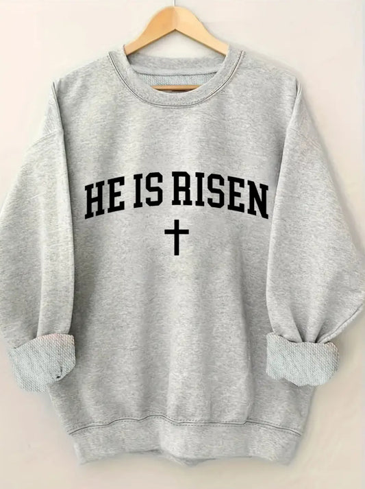 Sudadera con estampado de letras y cruces para mujer - Worship