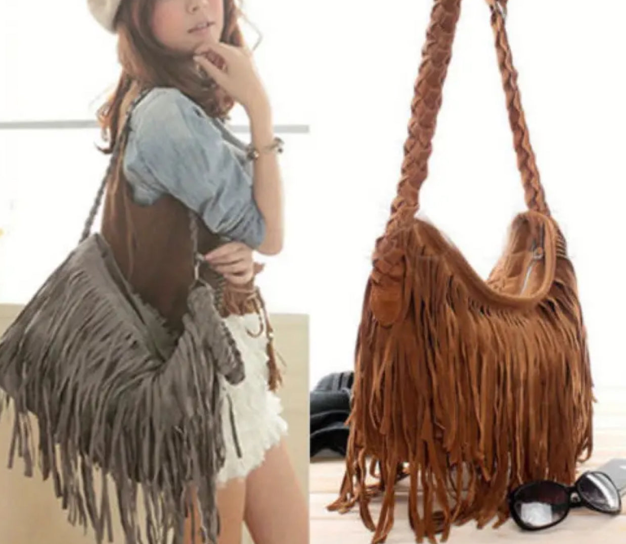 “Tassel Suede” Shoulder Bag, Beautiful Satchel