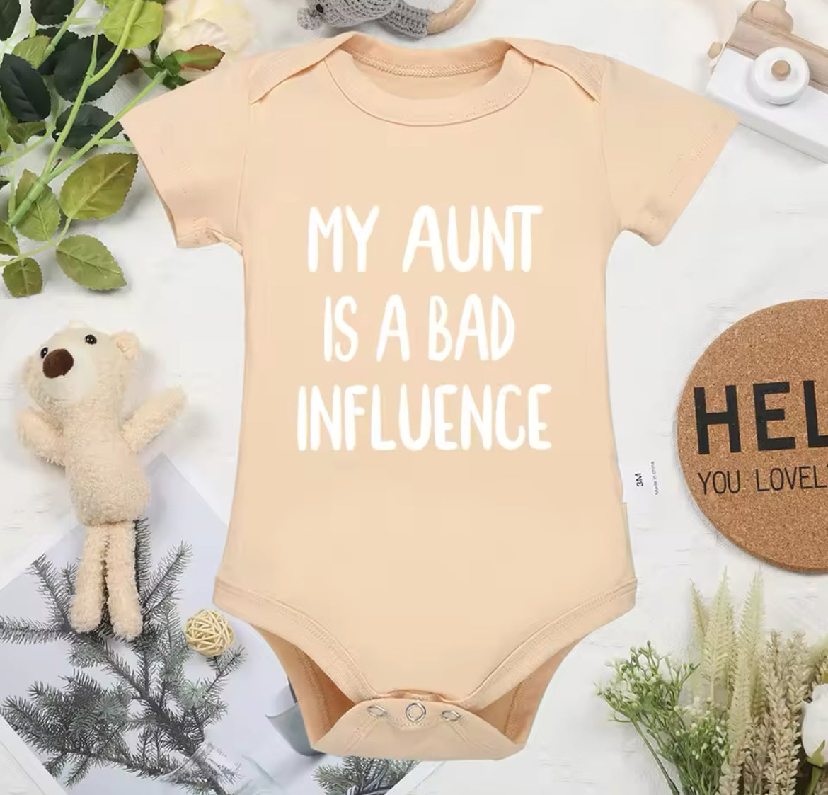 “My Aunt Is A Bad Influence” Baby Onesie