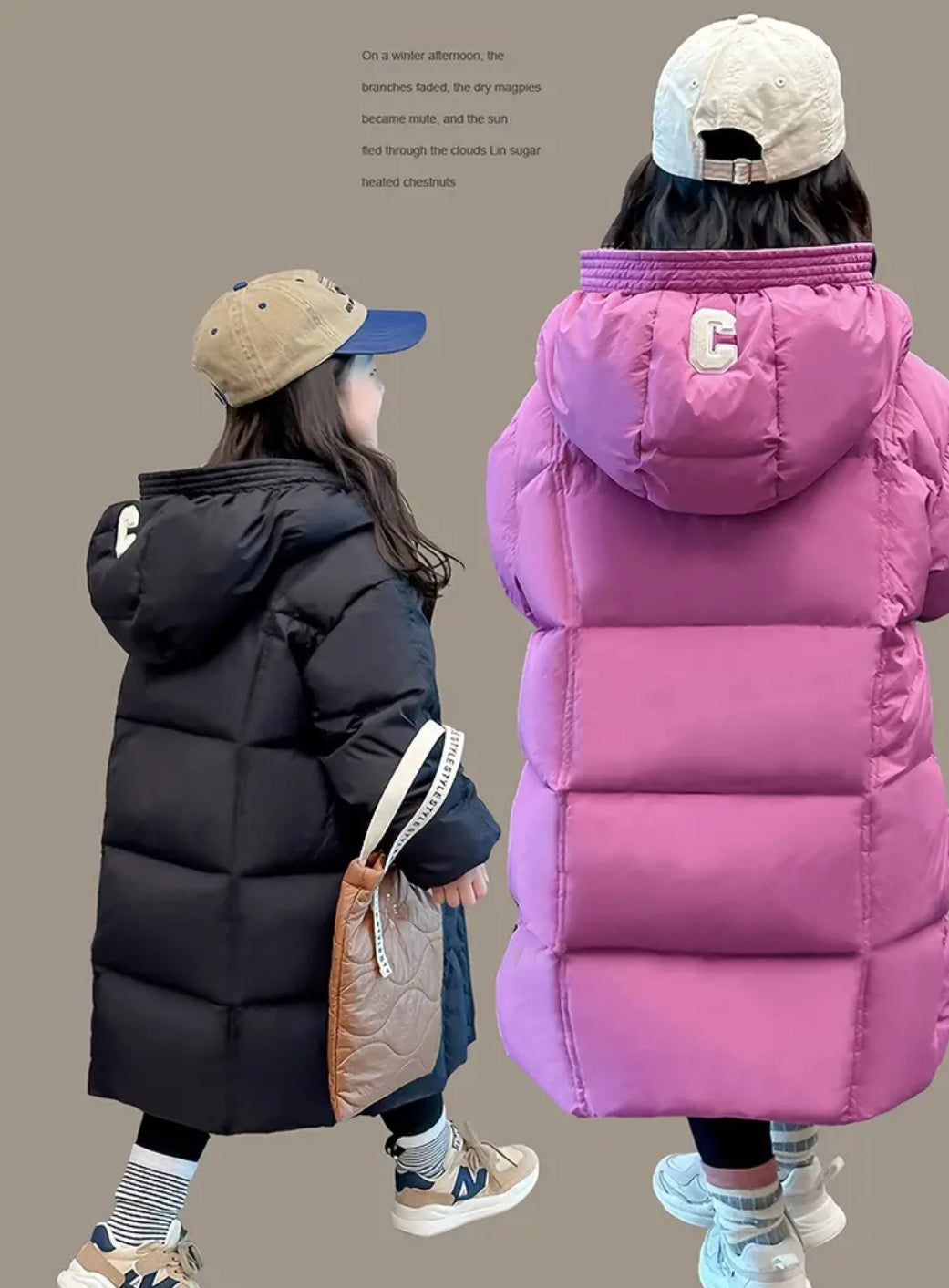 Winter Style Hooded Puffer Coat, Thickened Windproof Mid-Length, Polyester Filling, Gender Neutral