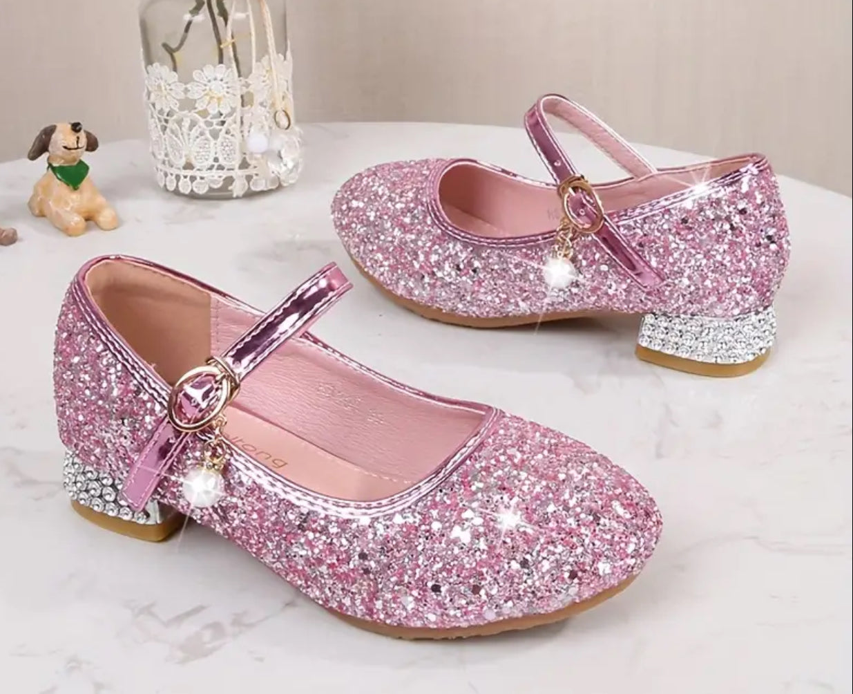 “Stunning Sequin Princess” High Heel Shoes for Girls, Lightweight