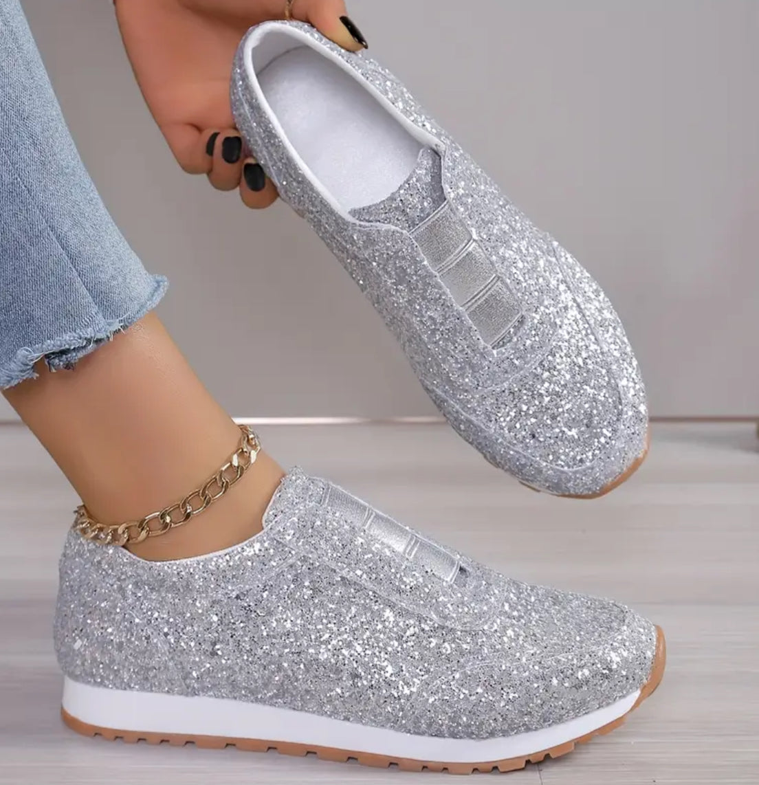 “Ladies' Sparkly” Lightweight Casual Sneakers