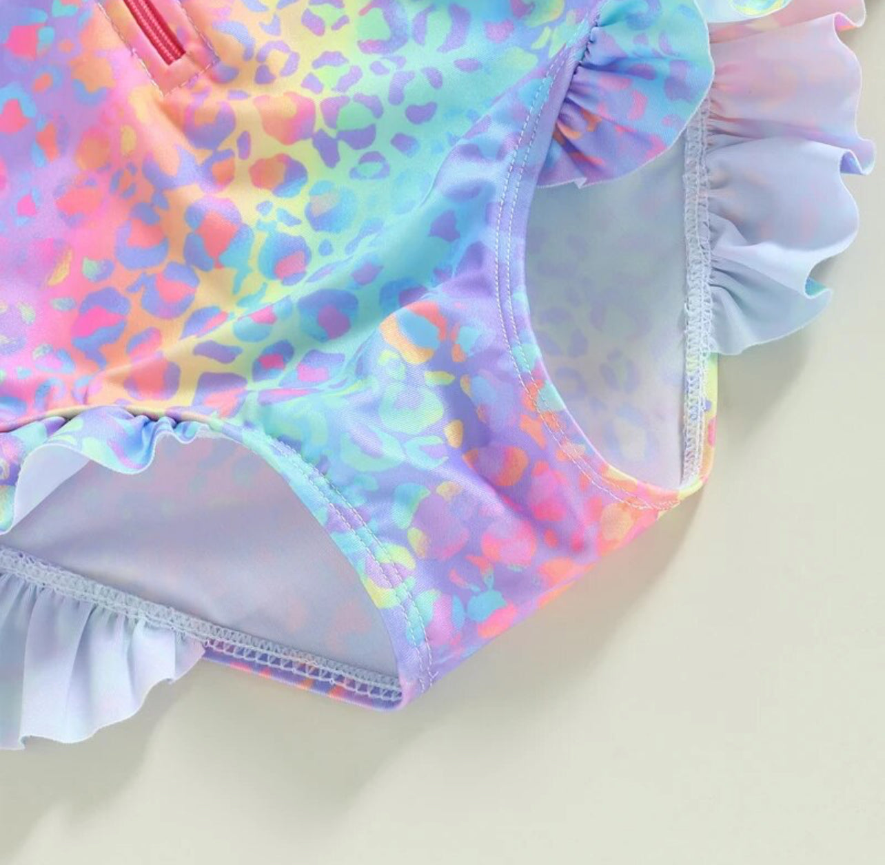 Rainbow Baby Girl Swimsuit with Ruffles 💕