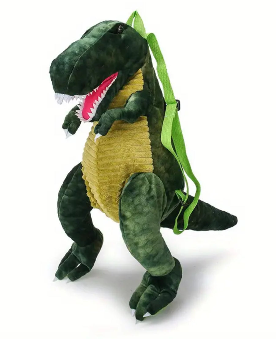 Tyrannosaurus Rex-Triceratops 🦖🦕 Backpack Adjustable Straps, Corduroy, Lightweight, Zip Closure