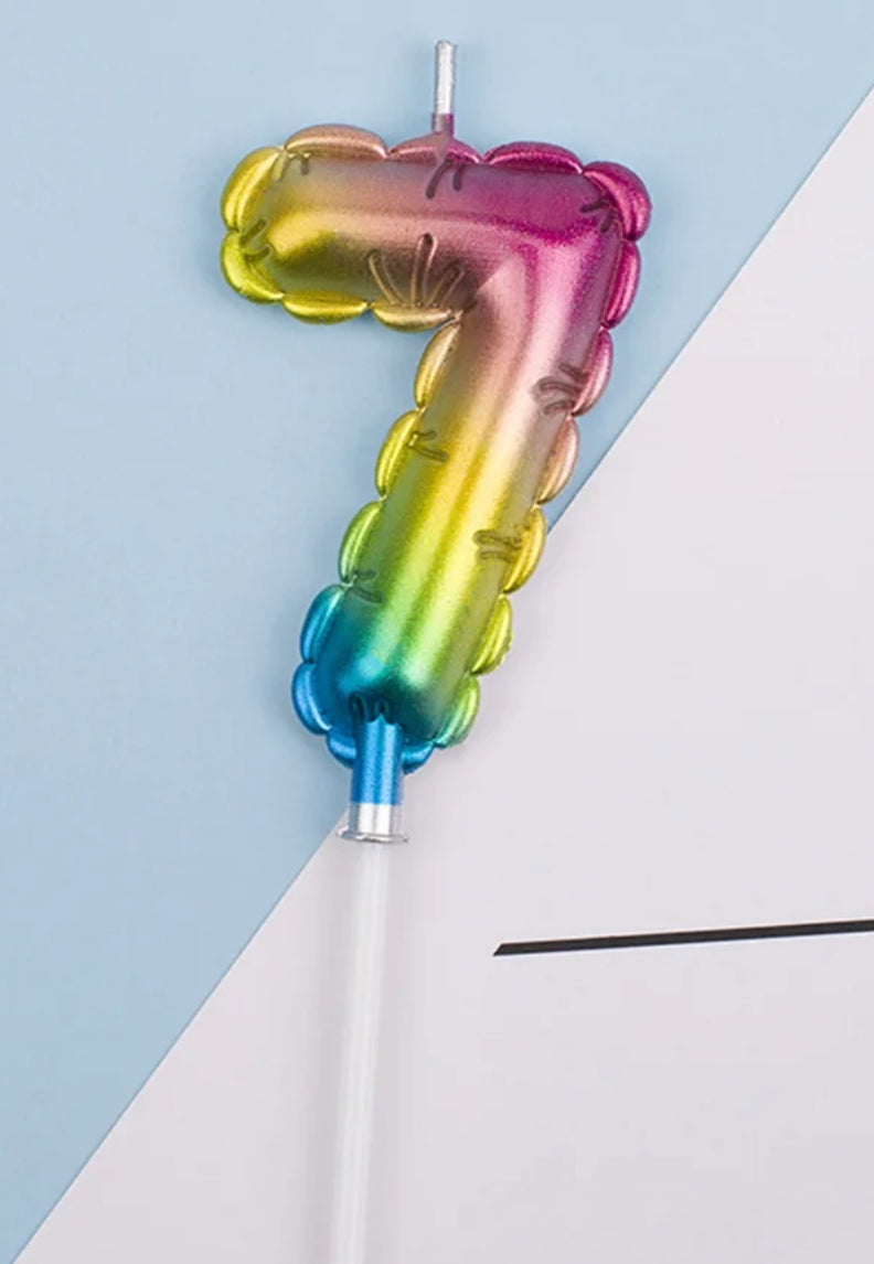 Rainbow Balloon Candles, Cake Topper