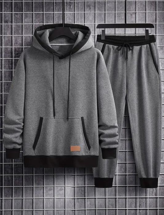 “Steve-0’s” 2pcs Men's Casual Hoodie and Joggers Matching Set