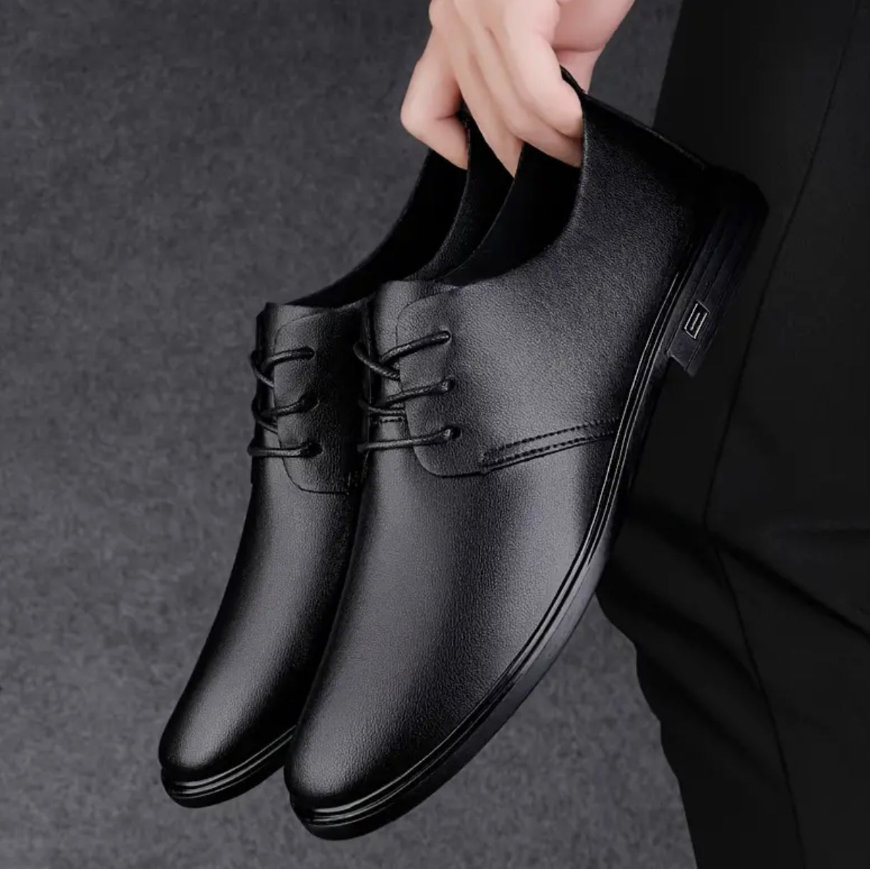 Zapatos formales de cuero partido para hombre, antideslizantes, con cordones