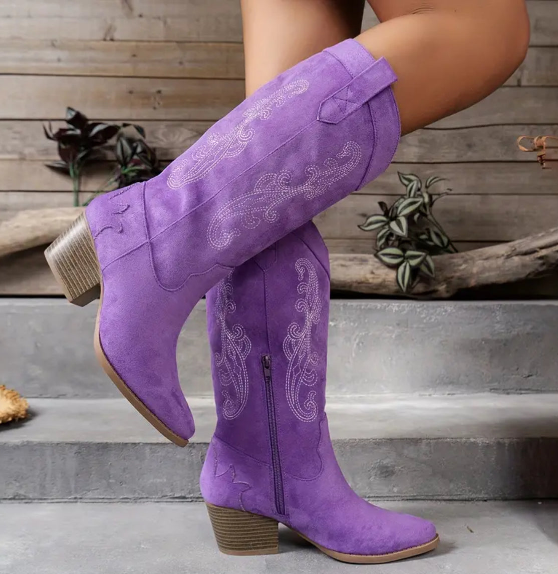 Chunky Heel Boots, Fashion Pointed Toe, Side Zipper Boots