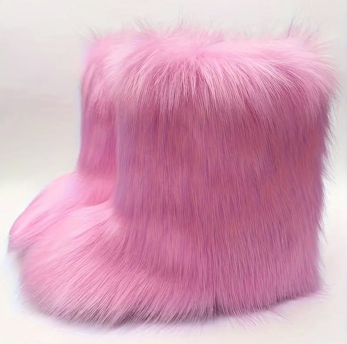 “Elegance Faux Fur Boots” Women’s, Mid-Calf, Slip-On, Comfortable Plush Lining, Durable Rubber Sole