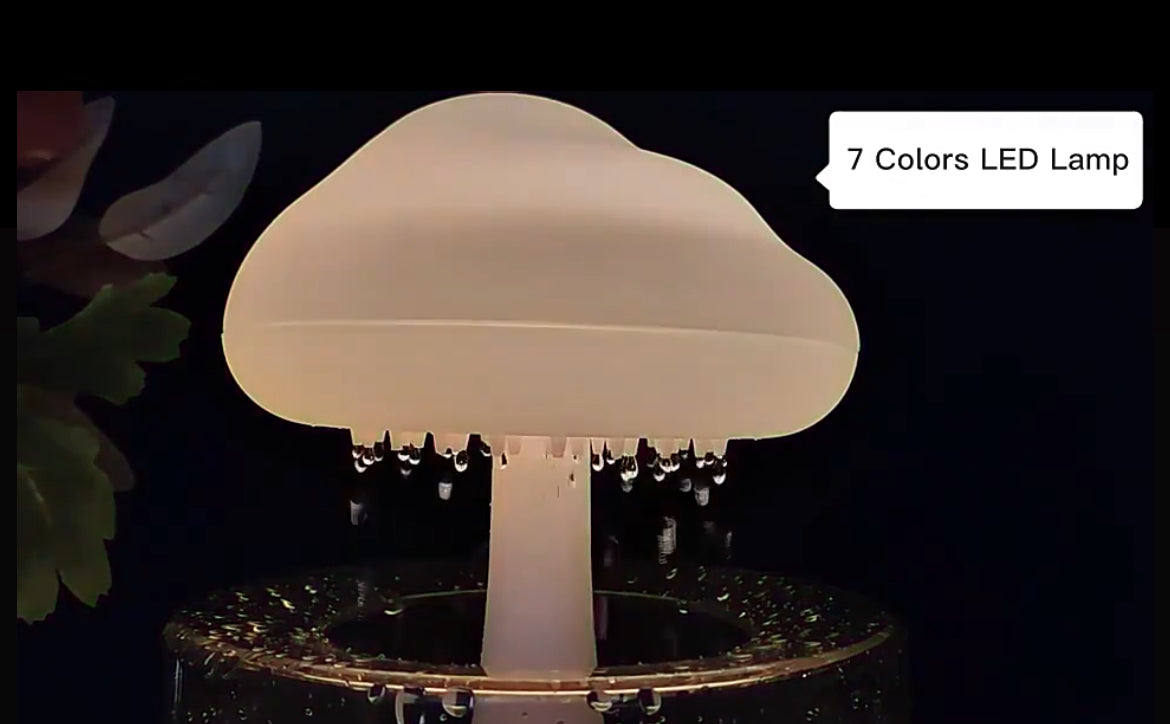 Mushroom Rain Cloud Humidifier with 7-Color LED Night Light