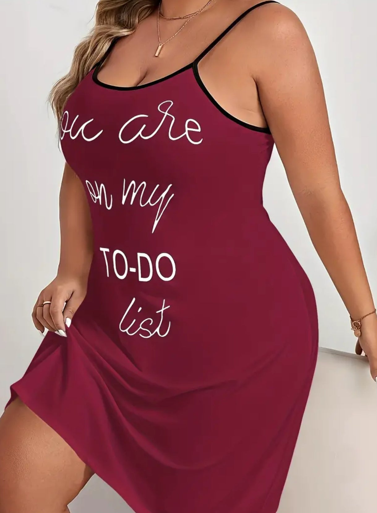 Women's Plus Casual, Round Neck Cami Nightdress