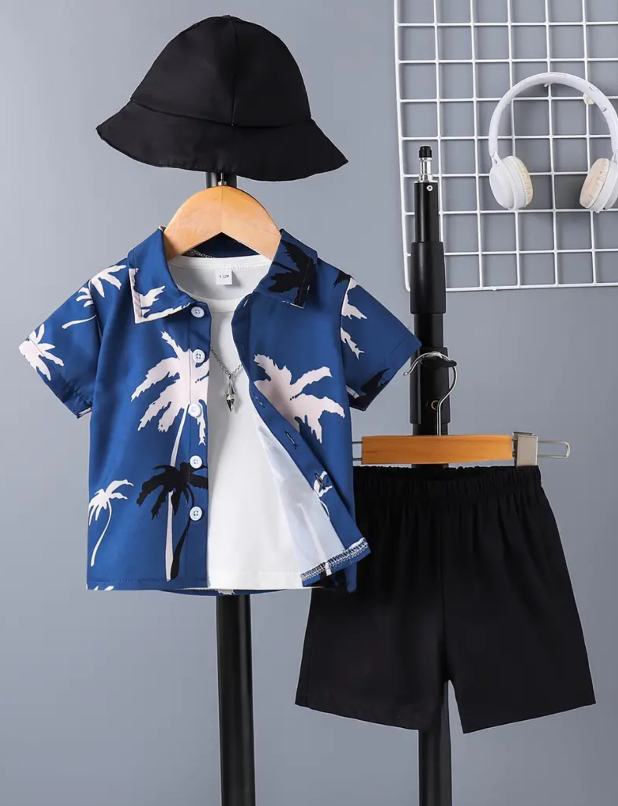 “Stylish Coconut Trees & Sunshine Beach” Shirt and Shorts