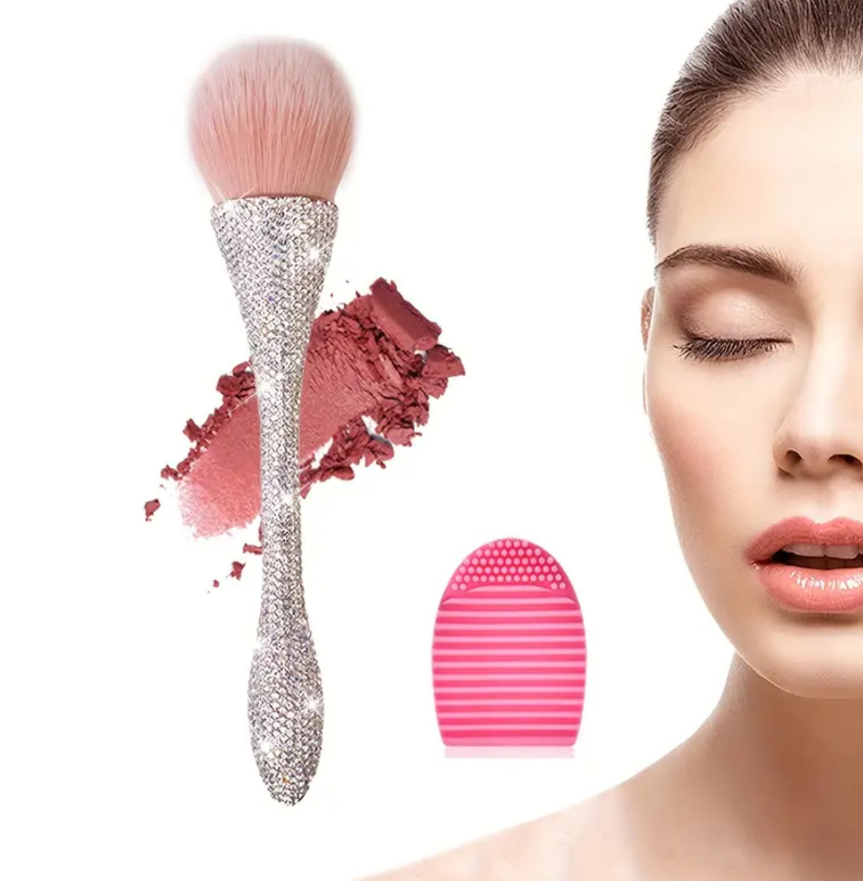 “Crystals” Mineral Powder Kabuki Makeup Brush For Large Coverage